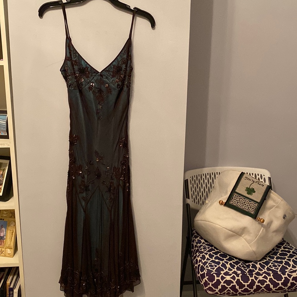 20s inspired evening gown with beadwork